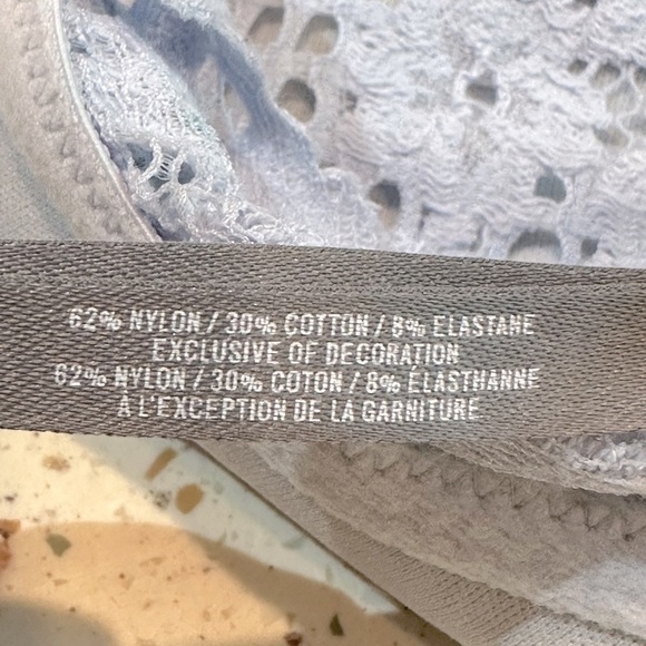 Aerie Padded Wireless Lace Cami Tank Bra Bralette in Light Blue‎ - Picture 7 of 9